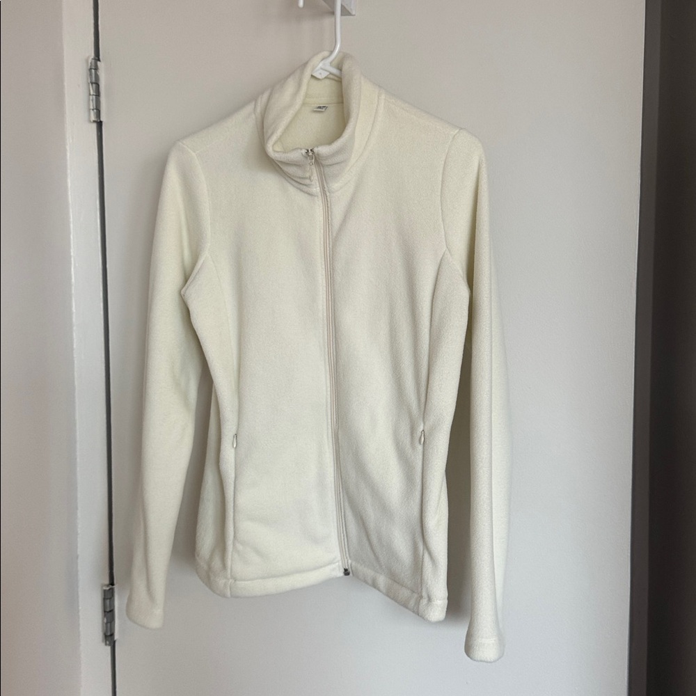 Uniqlo Fleece Cream/White Zip Jacket M Medium